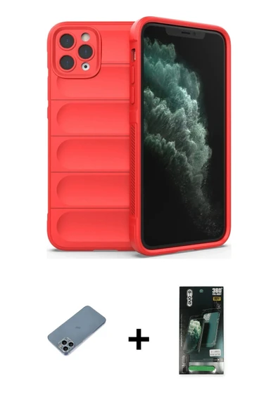 MARSİLYAN™- iPhone 11 Pro Max Kılıf Atlas Koleksiyonu - Siyah 360 Mat Full Body Arka Koruyucu + Shine Kamera Lens Koruma ürün görseli 1