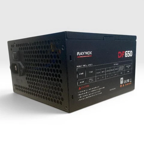 RAYNOX ATX650W PEAK 650W 12cm Fan 3*SATA Power Supply ürün görseli 1