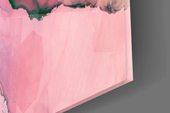 Pembe Mermer Desen Cam Tablo - Resim 7