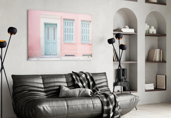 Pembe Ev Cam Tablo - Resim 4