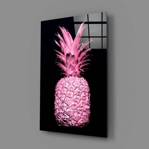 Pembe Ananas Cam Tablo - Resim 2