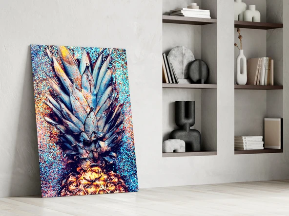 Renkli Ananas Cam Tablo - Resim 6