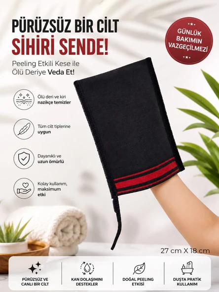 Şifa Botanik Siyah Kalın Tellak Banyo Kesesi ürün görseli 1