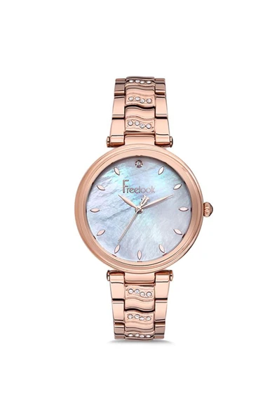 Freelook Kadın Rose Gold- Çelik Kasa Yuvarlak Kadran Metal Kordonlu Kol Saati Quartz Mekanizma Analog Ek ürün görseli 1