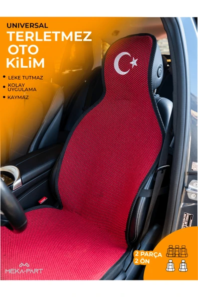 Meka Part Oto Koltuk Koruyucu Kılıf 2 Parça Sadece Ön Koltuklar İçin Universal Nakışlı ürün görseli 1