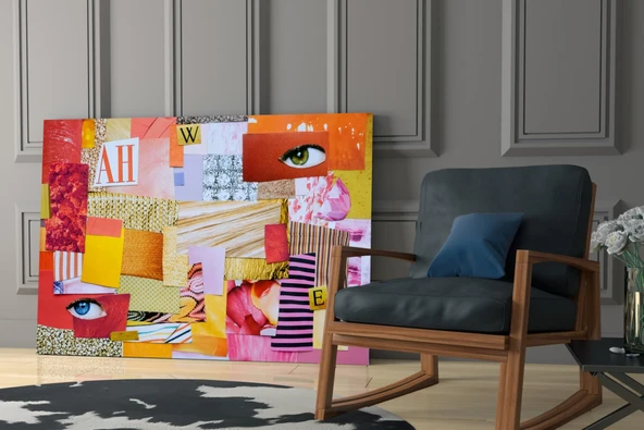 Modern Patchwork Cam Tablo - Resim 6