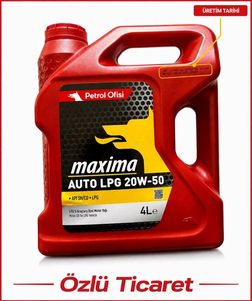 Petrol Ofisi Maxima Auto LPG 20W-50 4 lt Motor Yağı - 2026 ürün görseli 1