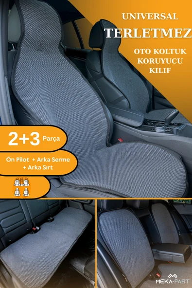 Terletmez Oto Koltuk Koruyucu Kılıf %100 Pamuk 5 li Tam Set Füme Mercedes GLA Tüm Modeller ürün görseli 1