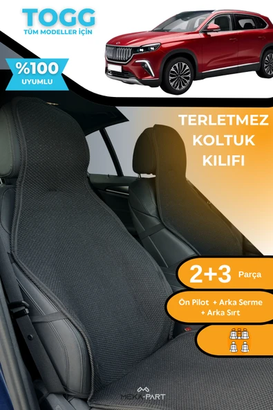TERLETMEZ Oto Koltuk Koruyucu Kılıf TOGG Tüm Modeller İçin 5 Parça %100 Pamuk ürün görseli 1