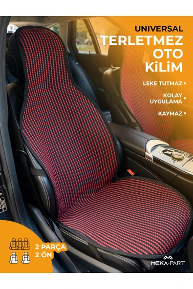 Meka Part Oto Koltuk Koruyucu Kılıf Kırmızı Çizgili Universal 2 Parça ürün görseli 1