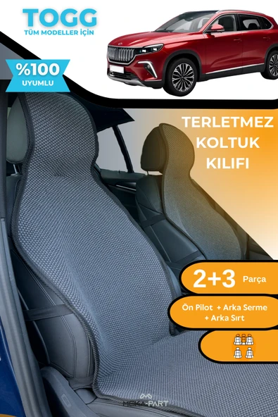 TERLETMEZ Oto Koltuk Koruyucu Kılıf TOGG Tüm Modeller İçin 5 Parça %100 Pamuk ürün görseli 1