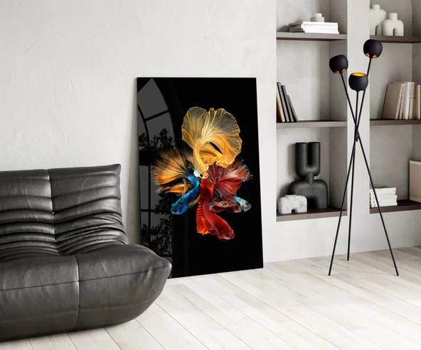 Betta'nın Dansı Cam Tablo - Resim 5