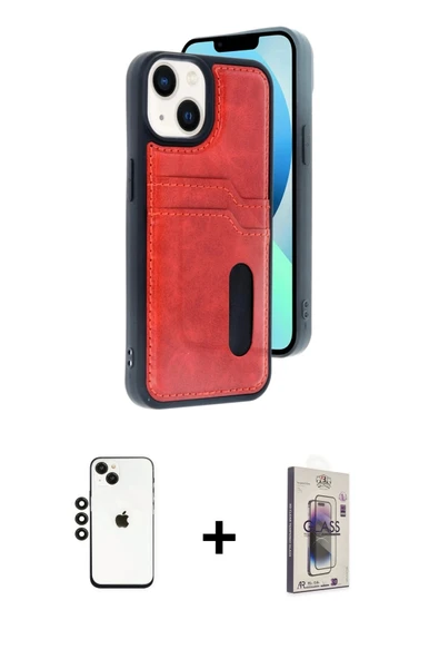 MARSİLYAN™- iPhone 14 Kılıf Yörünge Işık Serisi - Siyah Bilvis 3D Cam Ekran Koruyucu + Shine Kamera Lens - SH ürün görseli 1