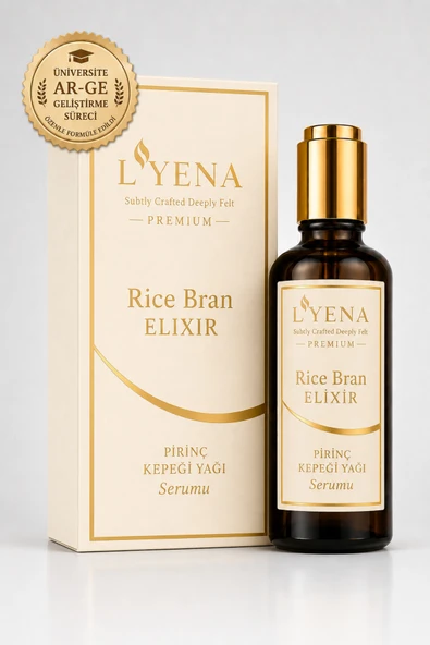 LYENA Premium Rice Bran Elixir Pirinç Kepeği Yağı Cilt Bakım Serumu 50 ml – Pürüzsüz ve Dengeli Görünüm Destekleyici Serum ürün görseli 1