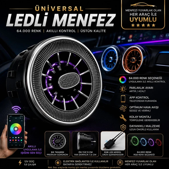 Işıklı Lüx Vip Model Klima Menfezi Izgarası ÇAPI 9-10CM (2 ADET) ürün görseli 1