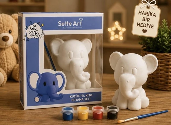Sette Art Küçük Fil Kito Boyama Seti 5+Yaş Boya ve Fırça Dahil ürün görseli 1