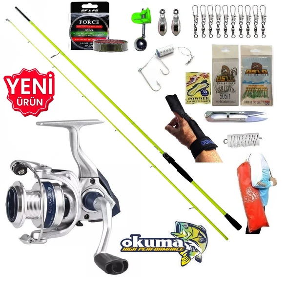 Okuma Aria 4000 210cm 5-45gr Karbon High Tech Kıyı Olta Takımı Seti ürün görseli 1