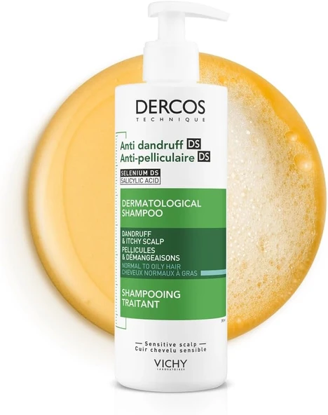 Vichy Dercos Shampoo Anti Dandruff Oily - Normal ve Yağlı Saçlar İçin Kepeğe Karşı Etkili Bakım Şampuanı 390 ml ürün görseli 1
