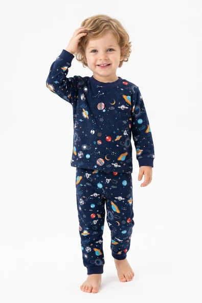 Erkek Çocuk %100 Pamuk Pijama Takımı 9-36Ay 12737IS ürün görseli 1