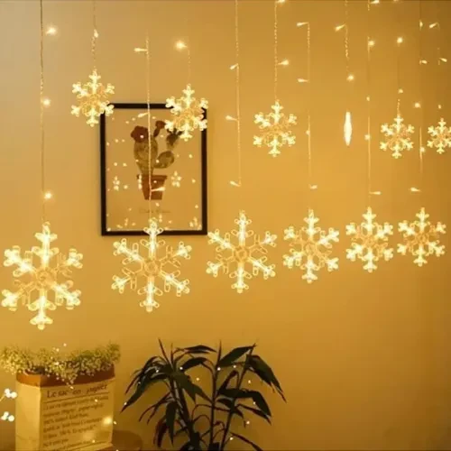3 Metre Saçaklı Kar Tanesi Perde LED - Resim 3