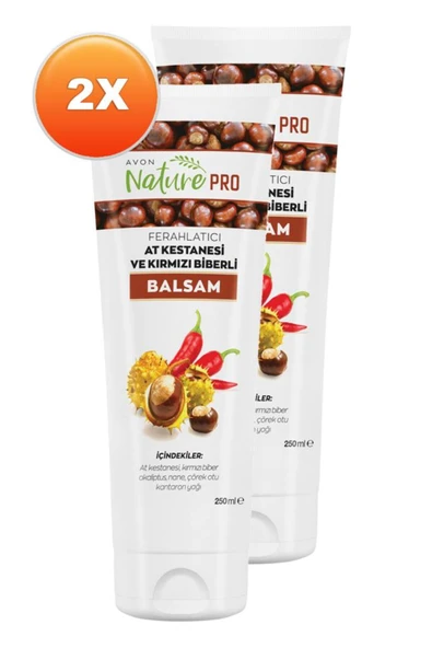 AVON Nature Pro At Kestanesi Ve Kırmızı Biberli Balsam 250 Ml. Ikili Set ürün görseli 1