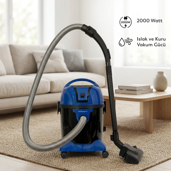 Conti CS-105 Lily Islak Kuru Süpürge Mavi - Resim 2