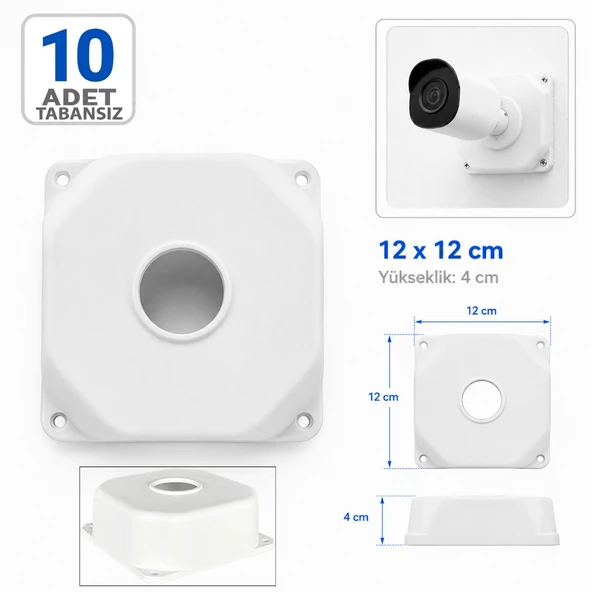 10 Adet 12x12 Tabansız Kamera Buatı Kamera Montaj Kutusu Junction Box Bullet Dome IP Uyumlu ürün görseli 1