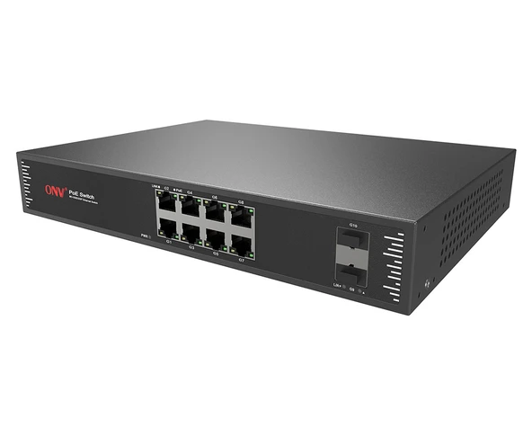 ONV POE33108PF SMART POE SWİTCH 8X10/100/1000 POE +2X1000M SFP SLOT UPLİNK POE SWİTCH SIFIR ÜRÜN ürün görseli 1