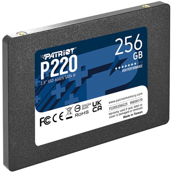 Patriot 256GB P220 550-490MB-s 2.5" SATA3 P220S256G25 SSD Disk ürün görseli 1