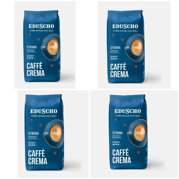Eduscho Caffe Crema Strong 1 kg Çekirdek Kahve Almanya Menşeli Aromatik ve Dolgun Lezzet 4 kg ürün görseli 1