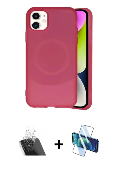 MARSİLYAN™- iPhone 11 Kılıf Ufuk Serisi - Siyah 3D Antistatik Seramik Nano Ekran Koruyucu + Kamera Lens Koruma Cam - SF ürün görseli 1