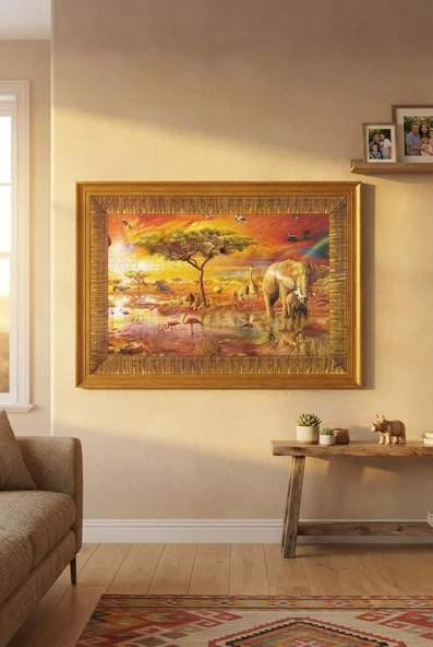 1000 Parça Savana'nın Kralları Puzzle İle Safari Esintisini Evinizin İçerisine Taşıyın! ürün görseli 1