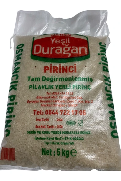 YEŞİL DURAĞAN Gültekin Osmancık Pilavlık Yerli Pirinç 5 Kg ürün görseli 1