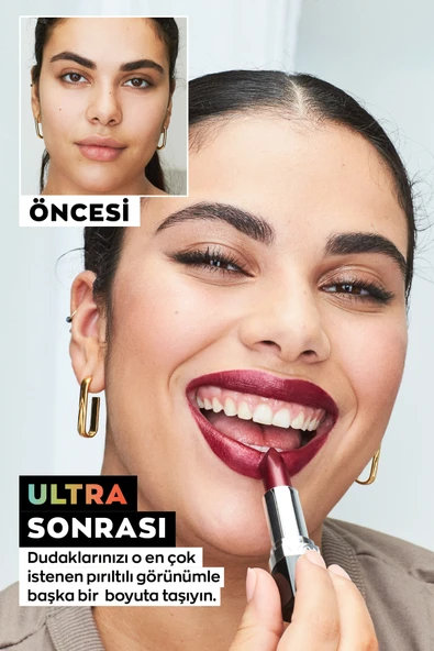 AVON Ultra Shimmer Lipstick - Ruby Glitz - Resim 3