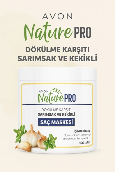AVON Nature Pro Sarımsak ve Kekikli 500ml Saç Maskesi ürün görseli 1