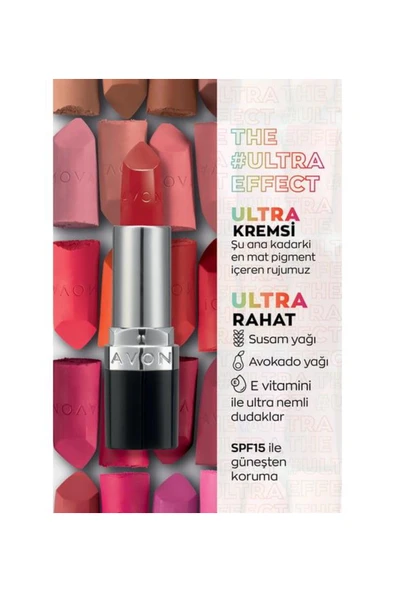 AVON Ultra Kremsi Ruj Red 2000 - Resim 3