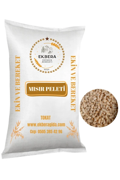 EKBERA Katkısız %100 Mısır Peleti - (6 mm) (Tavuk, Kuş, Hindi, Koyun, Keçi Vb.) - 5 kg ürün görseli 1