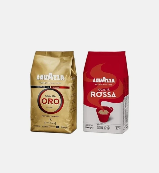 Lavazza Qualita Oro 1kg + Qualita Rossa 1kg 2'li Çekirdek Kahve Seti 2kg ürün görseli 1