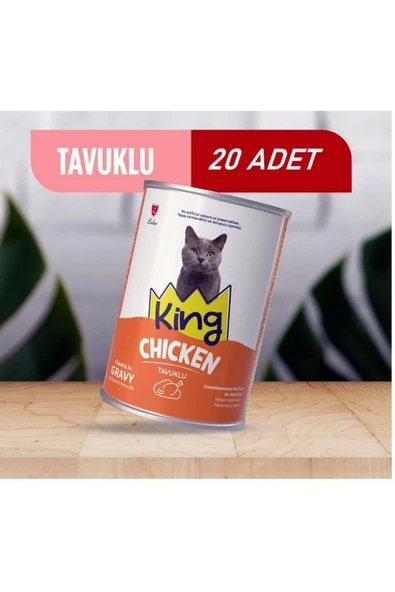 King Tavuk Etli Yetişkin kedi maması 400 gr - 20 Adet ürün görseli 1