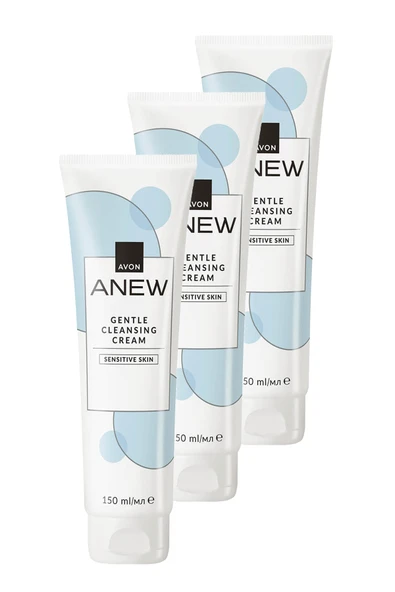 AVON Anew Gentle Cleansing Cream Kokusuz Cilt Temizleyici Krem 150 Ml. Üçlü Set ürün görseli 1