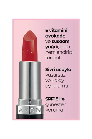 AVON Ultra Kremsi Ruj Red 2000 - Resim 2
