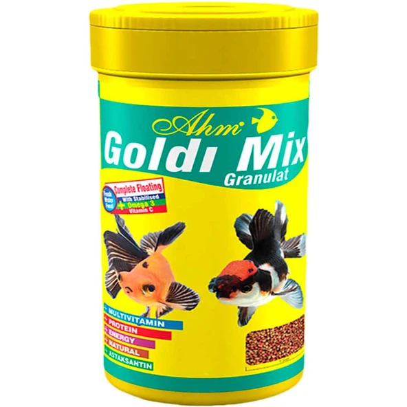 Ahm Goldi Mix Granulat Balık Yemi 250 ml ürün görseli 1