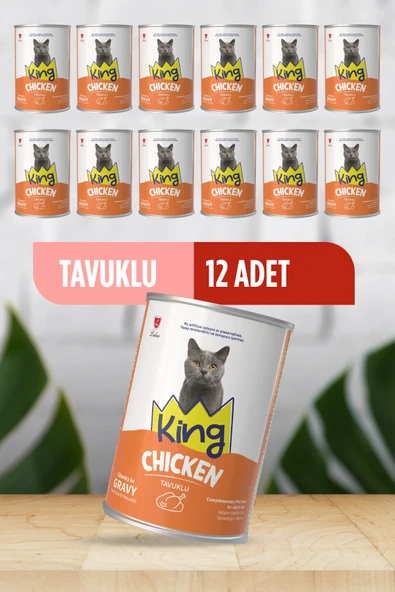 King Tavuk Etli Yetişkin kedi maması 400 gr - 12 Adet ürün görseli 1