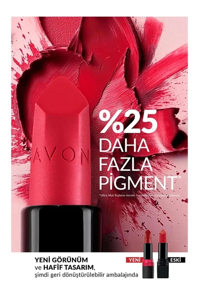 AVON Ultra Mat Ruj - Pure Pink - Resim 4