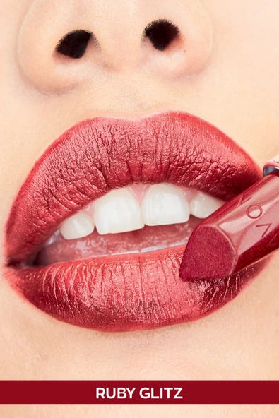 AVON Ultra Shimmer Lipstick - Ruby Glitz - Resim 4