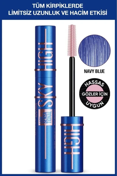 Sky High Navy Blue Mavi Maskara - Kirpiklerde Limitsiz Uzunluk ve Hacim Etkisi ürün görseli 1