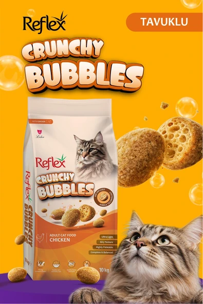 Reflex Crunchy Bubbles Tavuklu Yetişkin Kedi Maması 10 kg ürün görseli 1
