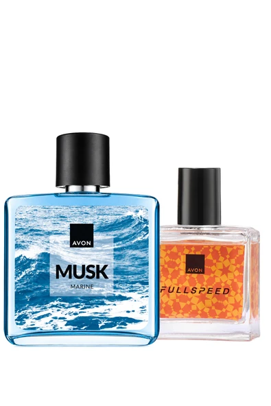 AVON Musk Marine Erkek Parfüm 75 Ml.  ve Full Speed Erkek Parfüm 30 Ml İkili Paket ürün görseli 1