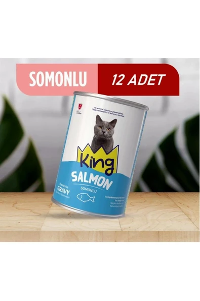 King SOMONLU YETİŞKİN KEDİ KONSERVESİ 400 GR 12 Adet ürün görseli 1