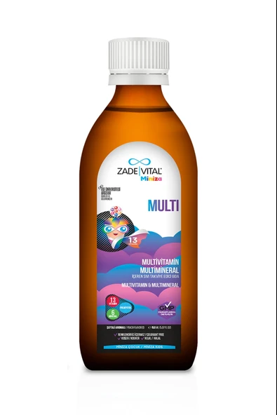 Zade Vital Miniza Multivitamin & Mineral Şurup 150 ml ürün görseli 1